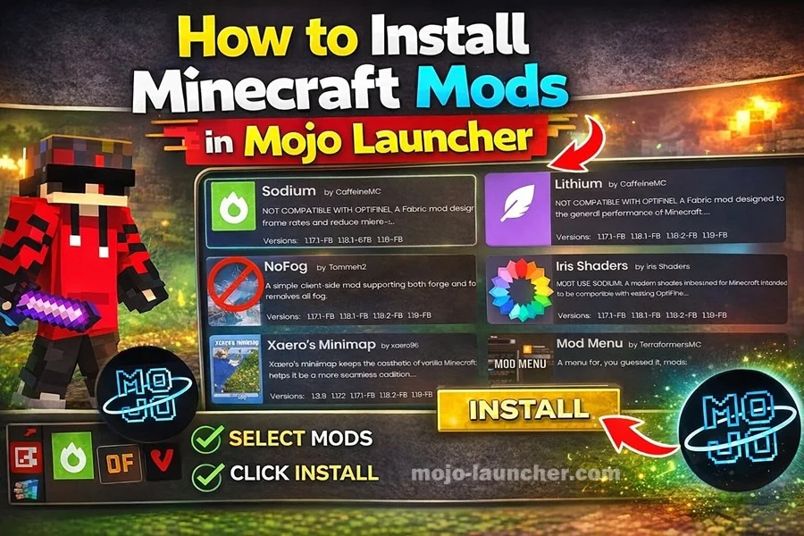 Install Minecraft Mods in Mojo Launcher